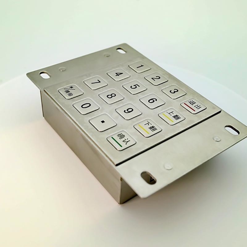 پد 16 کلید پین پین فلزی EPP از جنس استنلس استیل IP65 رمزگذاری شده برای کیوسک پرداخت
