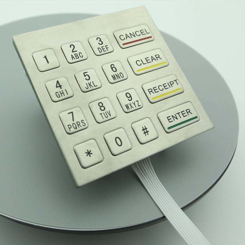 کیوسک سلف سرویس نصب پنل استیل ضد زنگ صفحه کلید عددی فلزی 4x4 با 16 کلید