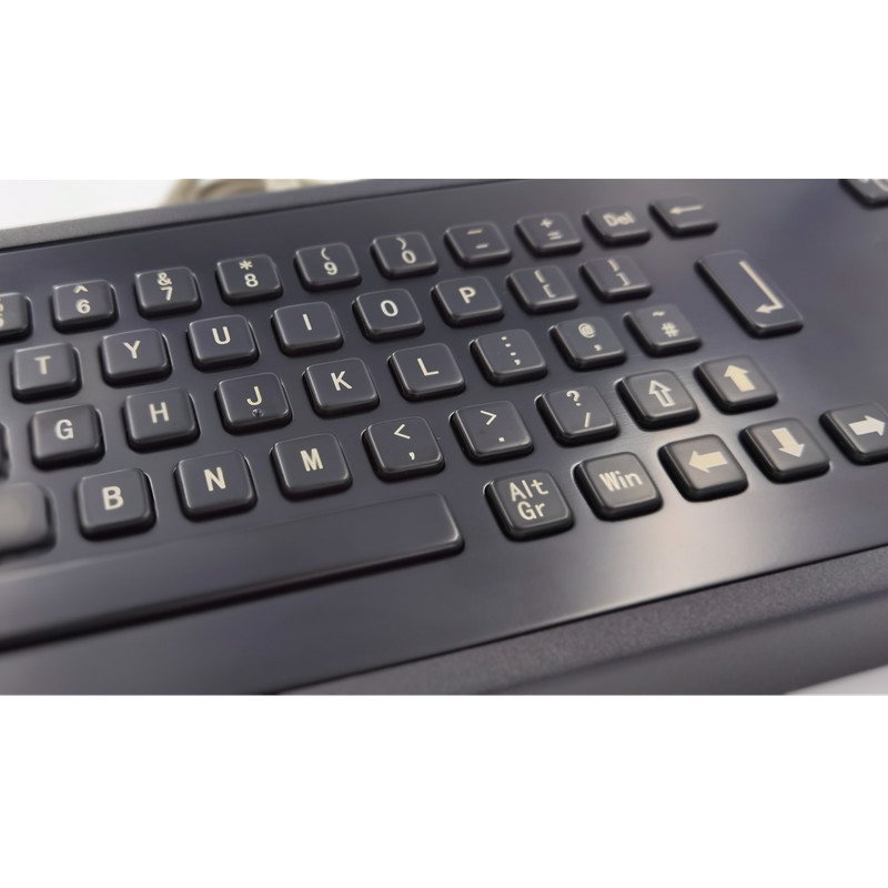 صفحه کلید فلزی صنعتی IP65 رومیزی مشکی با کلیدهای Trackball 65