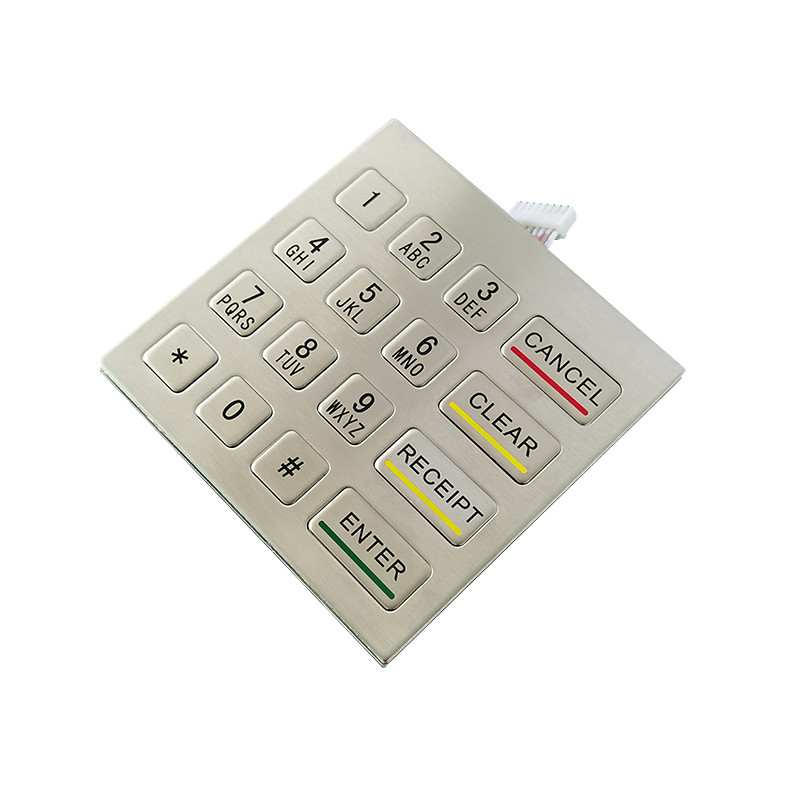 صفحه کلید عددی فلزی ضد آب از فولاد ضد زنگ 100 × 100 میلی متر با USB برای دستگاه فروش
