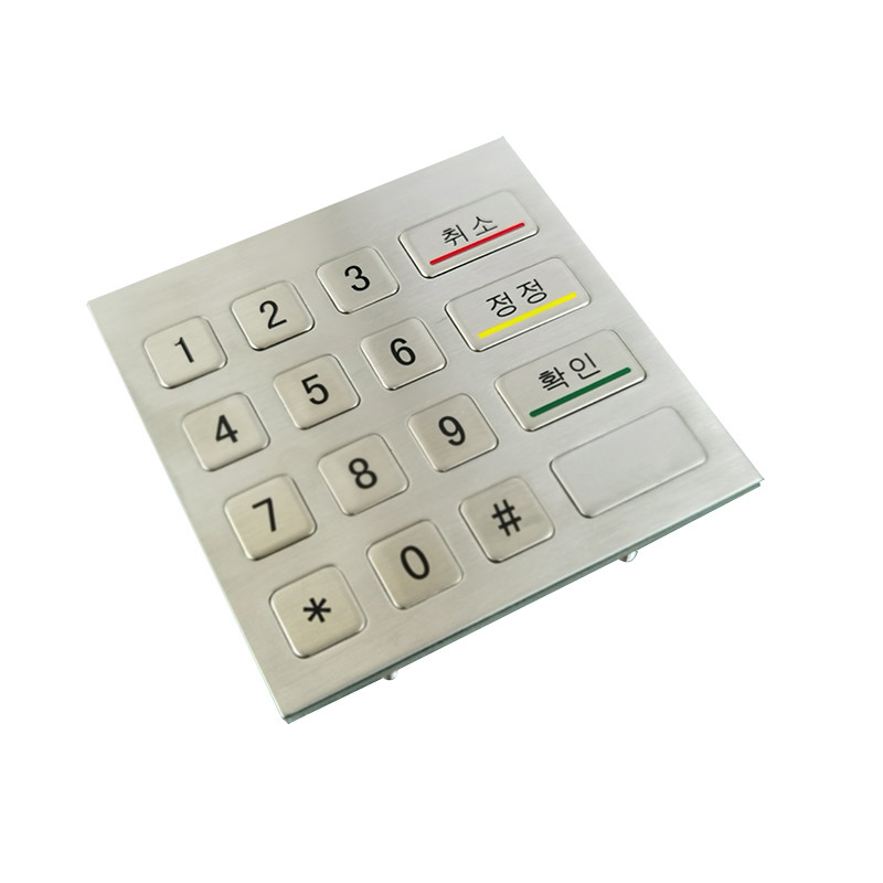 فولاد ضد زنگ 16 کلید صفحه کلید فلزی عددی با اتصال سیم دار USB برای کیوسک خودپرداز