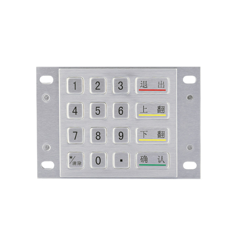 DES 3DES رمزگذاری 4x4 فلز ضد زنگ فلز رمزگذاری شده EPP Pin Pad برای کیوسک پرداخت