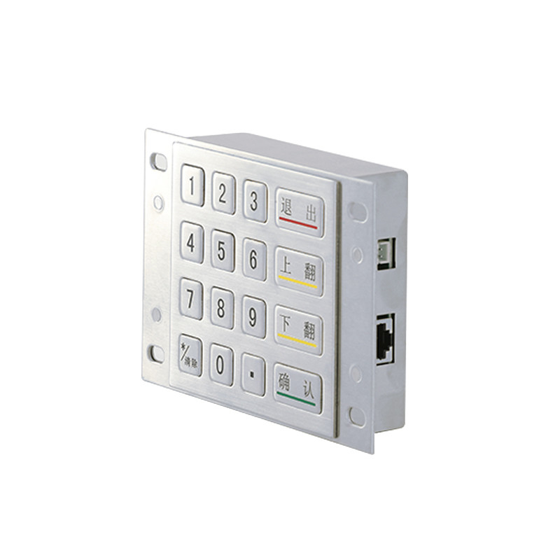 DES 3DES رمزگذاری 4x4 فلز ضد زنگ فلز رمزگذاری شده EPP Pin Pad برای کیوسک پرداخت
