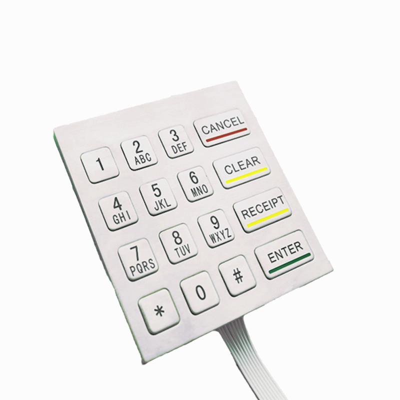 4×4 ضد آب IP65 استیل ضد زنگ فلزی صفحه کلید عددی برای ماشین کیوسک خود خدمت