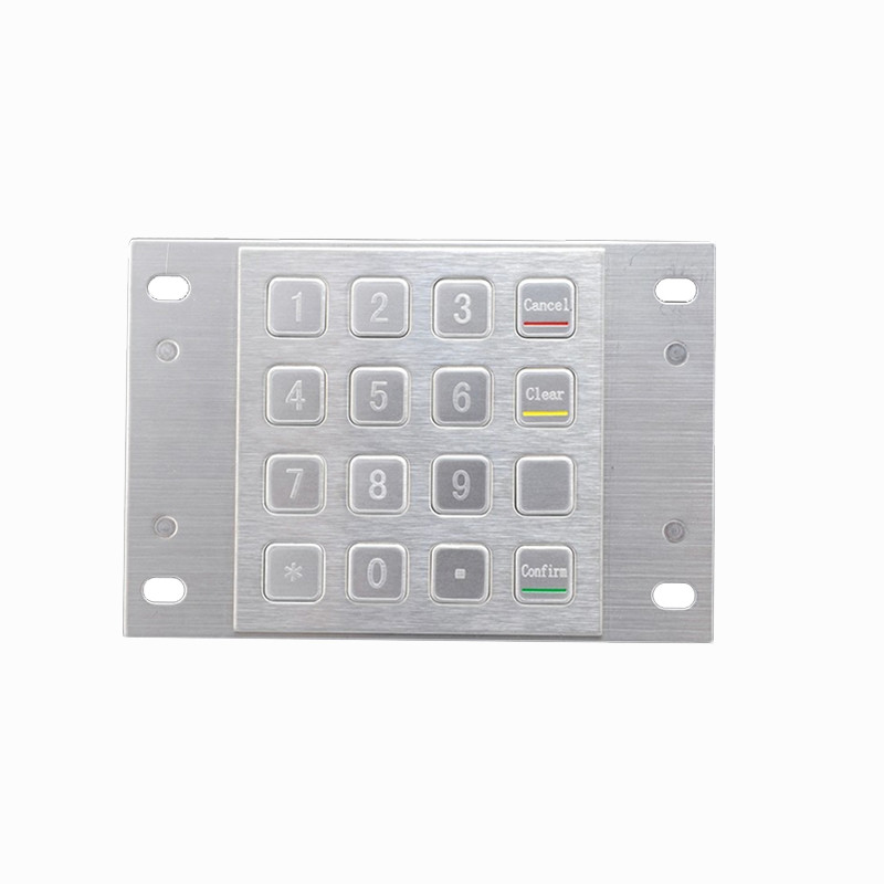 IP65 استیل ضد زنگ ATM کدگذاری شده فلزی پین پد با 16 کلید برای خود سرویس پرداخت کیوسک