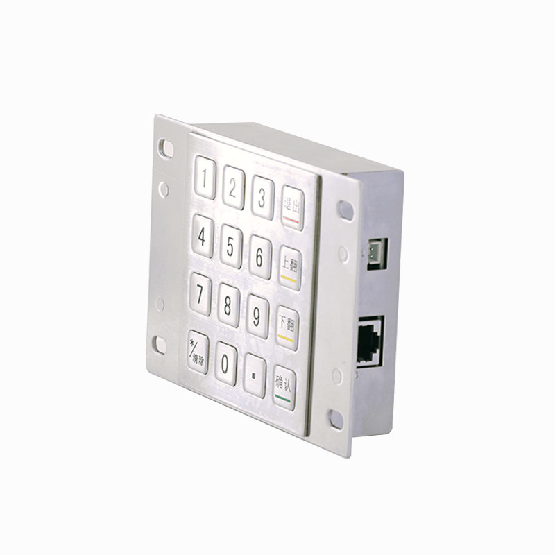 IP65 استیل ضد زنگ ATM کدگذاری شده فلزی پین پد با 16 کلید برای خود سرویس پرداخت کیوسک