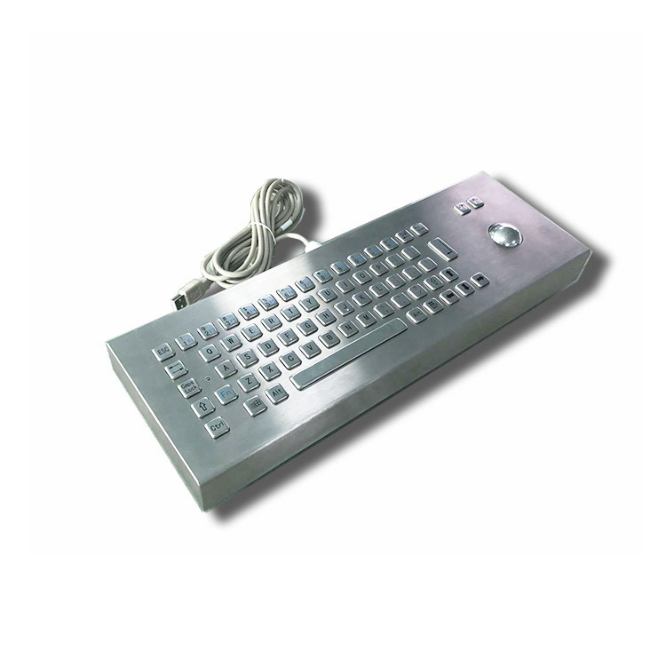 65 کلید دسکتاپ IK07 IP65 صفحه کلید صنعتی فولاد ضد زنگ با تریکبال برای کیوسک خودپرداز