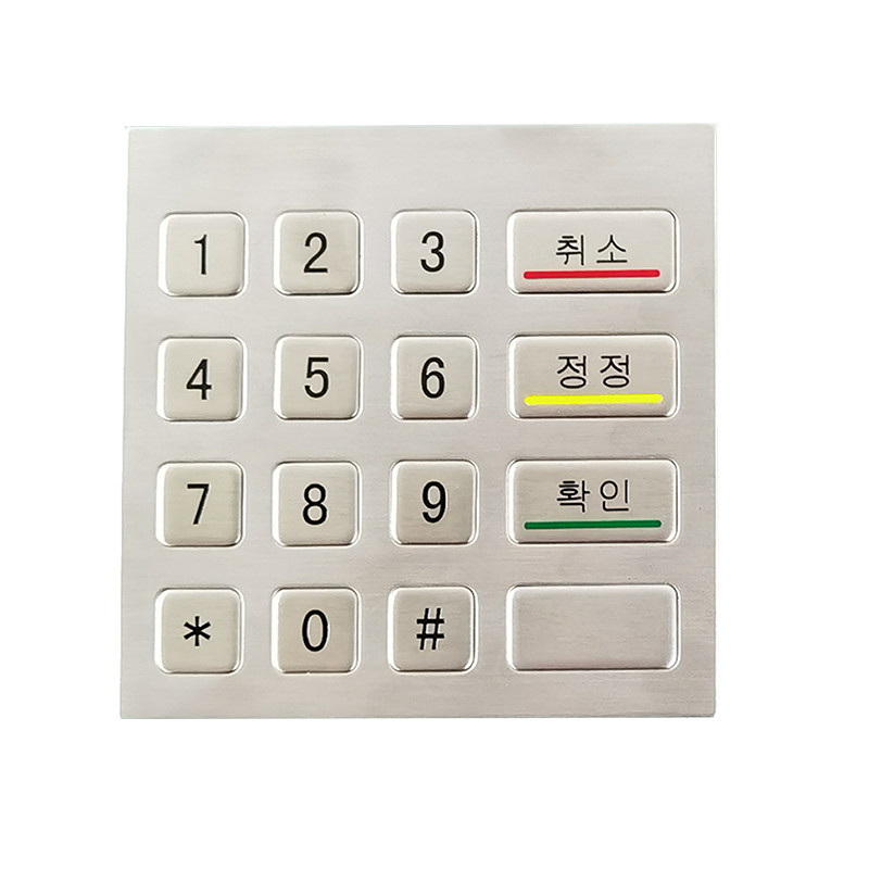 دستگاه کیوسک خود خدمت ضد آب IP65 استیل ضد زنگ فلز صفحه کلید عددی با 4x4 کلید