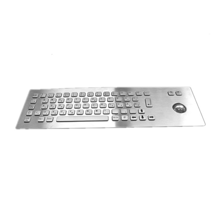 صفحه کلید فلزی فولاد ضد زنگ صنعتی IP65 با دستگاه ورودی Trackball برای کیوسک خودپرداز