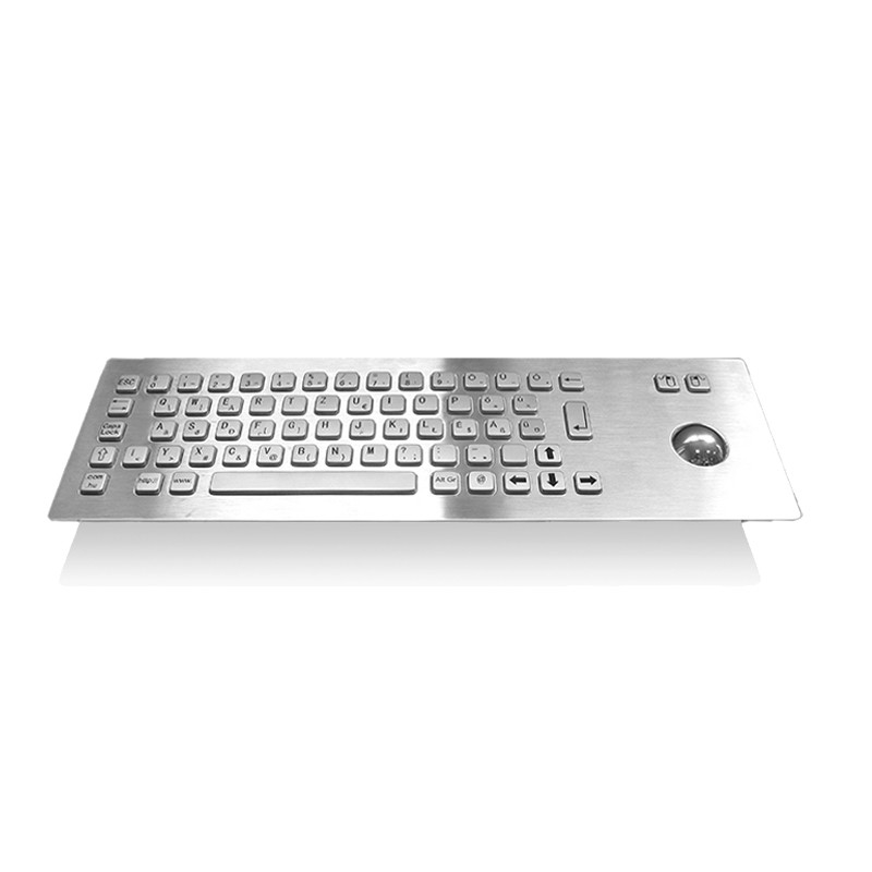 صفحه کلید فلزی فولاد ضد زنگ صنعتی IP65 با دستگاه ورودی Trackball برای کیوسک خودپرداز