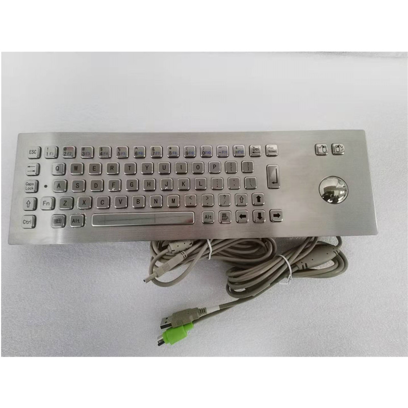 صفحه کلید فلزی فولاد ضد زنگ صنعتی IP65 با دستگاه ورودی Trackball برای کیوسک خودپرداز