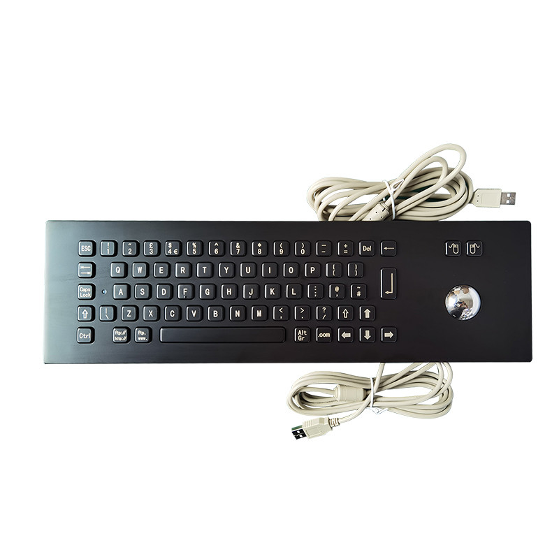پانل کیوسک خود سرویس نصب صفحه کلید فلزی فولاد ضد زنگ سیاه با طرح قابل تنظیم و رابط USB