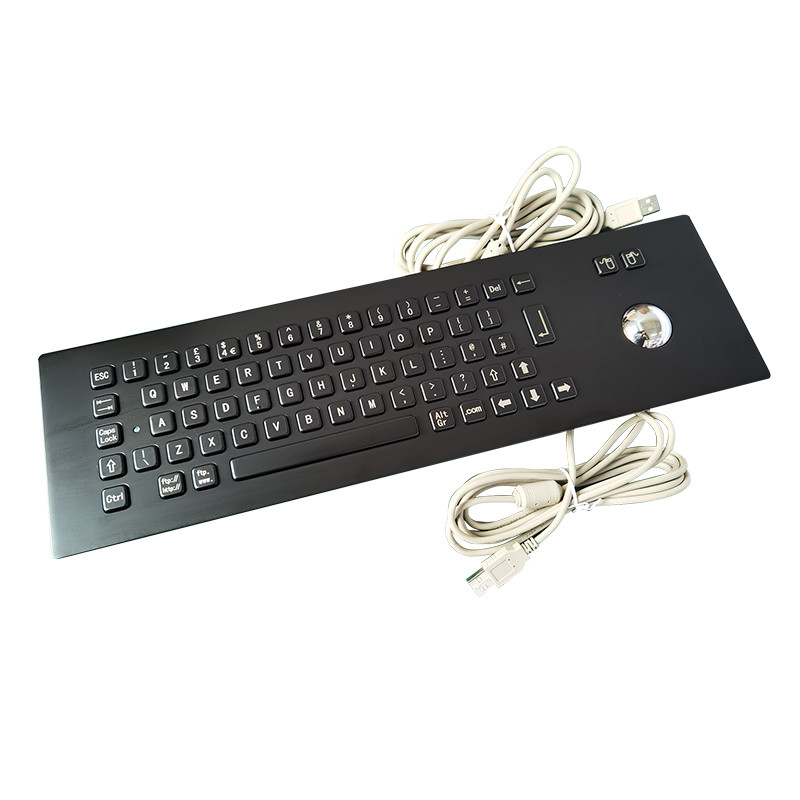 پانل کیوسک خود سرویس نصب صفحه کلید فلزی فولاد ضد زنگ سیاه با طرح قابل تنظیم و رابط USB