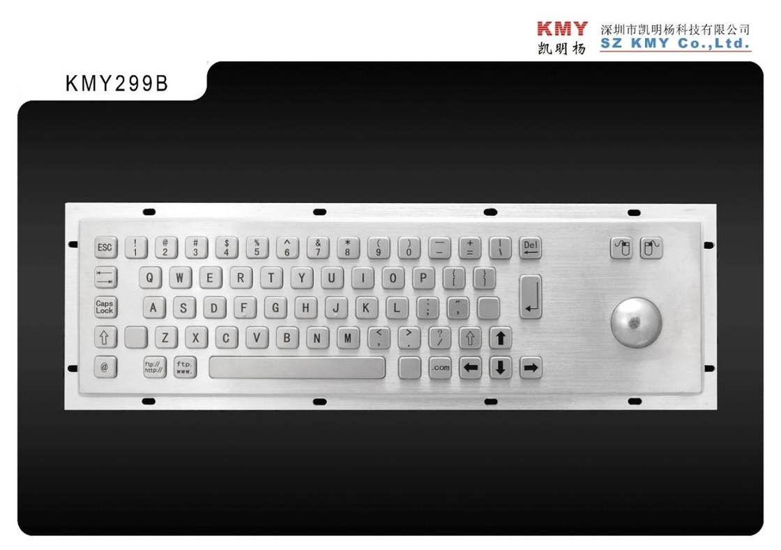 صفحه کلید فلزی کیوسک استاندارد 65 کلیدی با دستگاه اشاره گر و درگاه USB