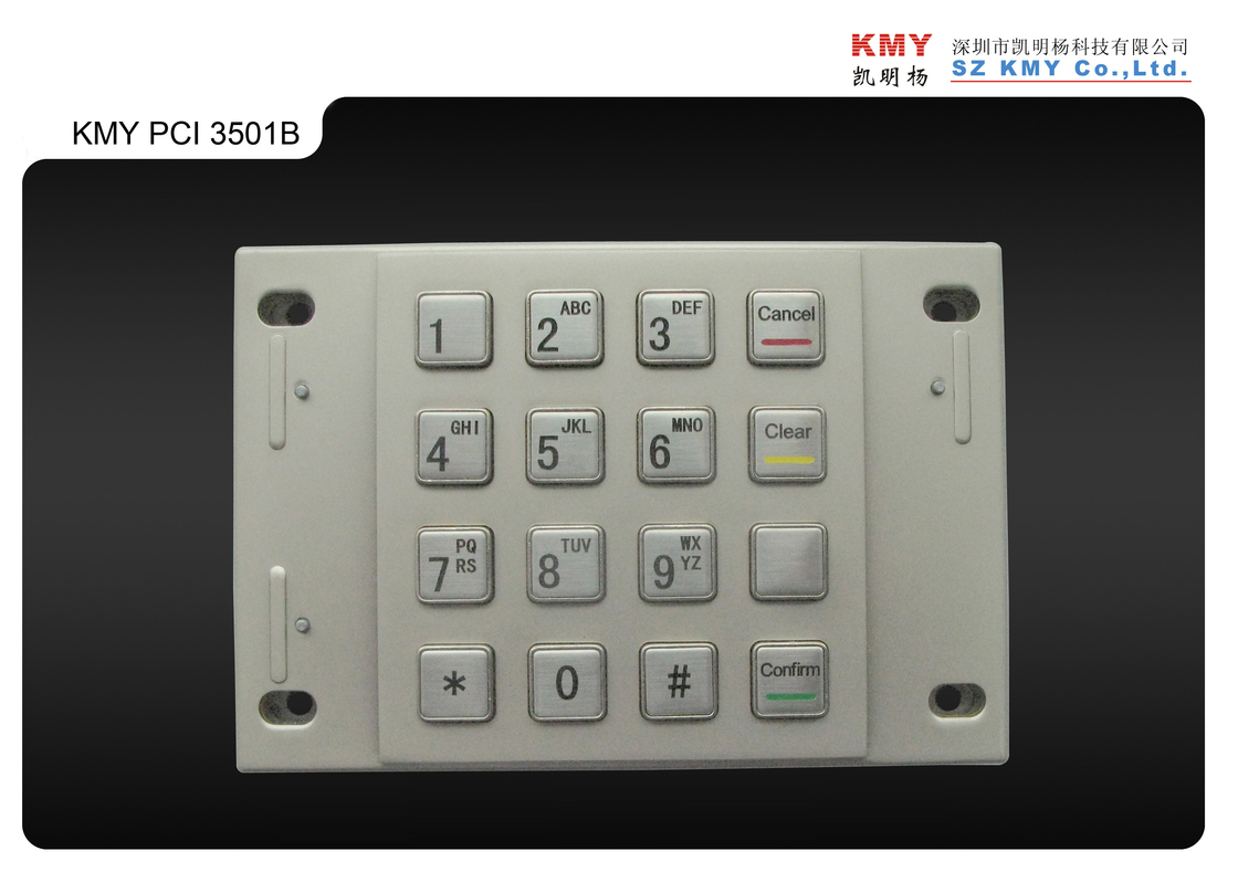 صفحه کلید ماشین پول نقد PCI 4.0 16 Keys Metal EPP Pad 87.5x91.5mm